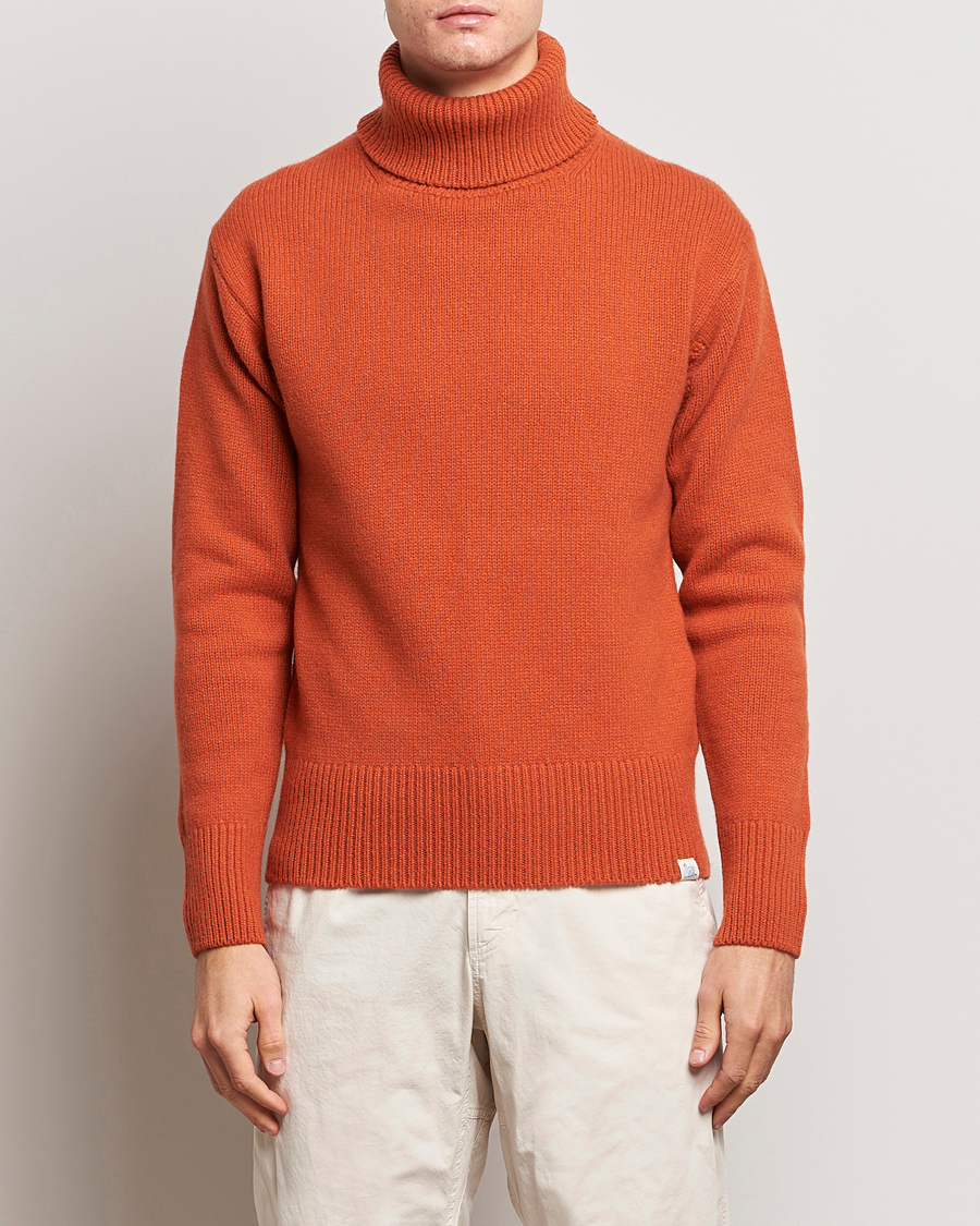 Uomini | Maglieria | Merz b. Schwanen | Cashmere/Merino Rollneck Rust