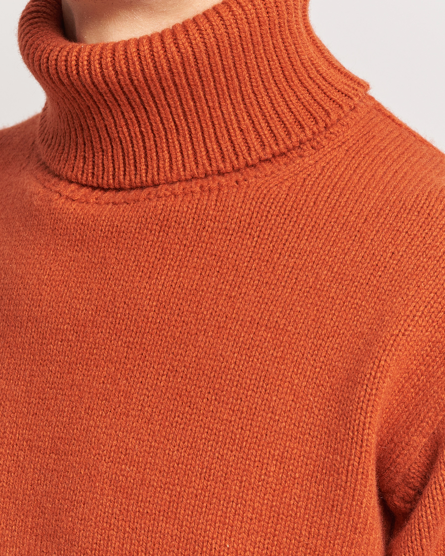 Uomini | Maglieria | Merz b. Schwanen | Cashmere/Merino Rollneck Rust