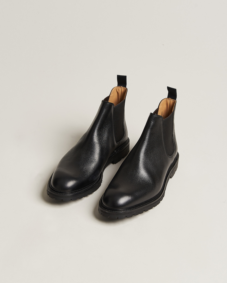 Uomini | Stivali | Crockett & Jones | Chelsea 11 Black Calf Grained