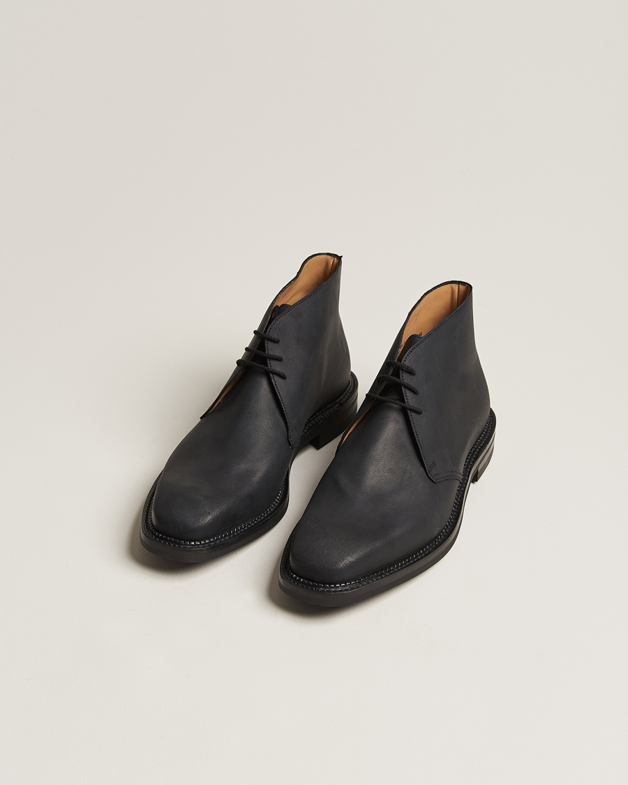 Uomini | Stivali | Crockett & Jones | Molton Chukka Black Rough-Out Suede