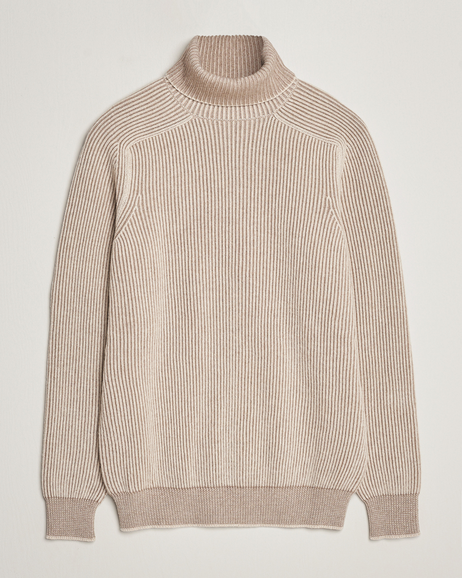 Uomini | Maglieria | SEASE | Dinghy Rib Cashmere Rollneck Oyster
