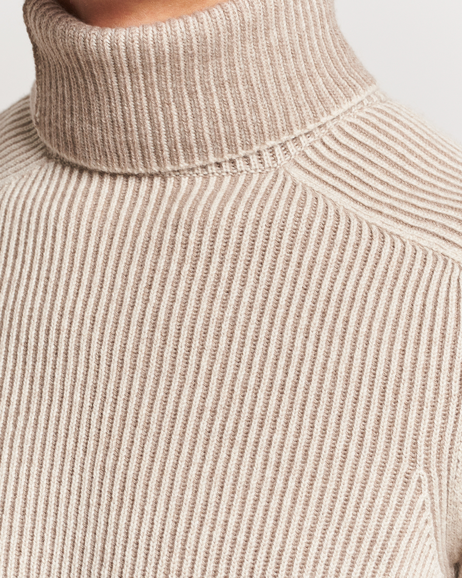Uomini | Maglieria | SEASE | Dinghy Rib Cashmere Rollneck Oyster