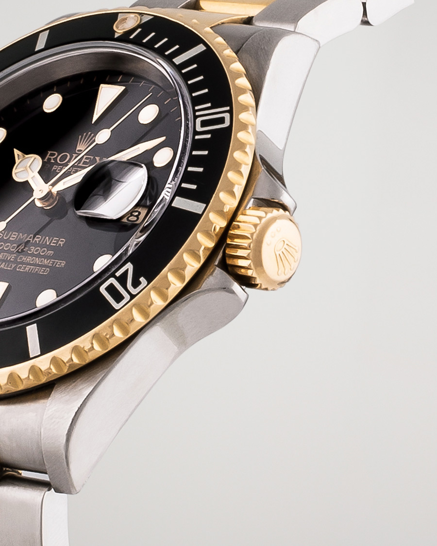 Uomini | Rolex Pre-Owned Submariner 16613 Oyster Perpetual Two Tone Black Steel Black | Rolex Pre-Owned | Submariner 16613 Oyster Perpetual Two Tone Black Steel Black