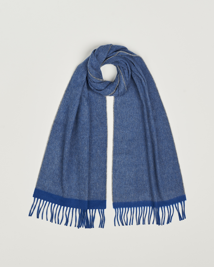 Uomini | Begg & Co Solid Board Wool/Cashmere Scarf Blue Grey | Begg & Co | Solid Board Wool/Cashmere Scarf Blue Grey