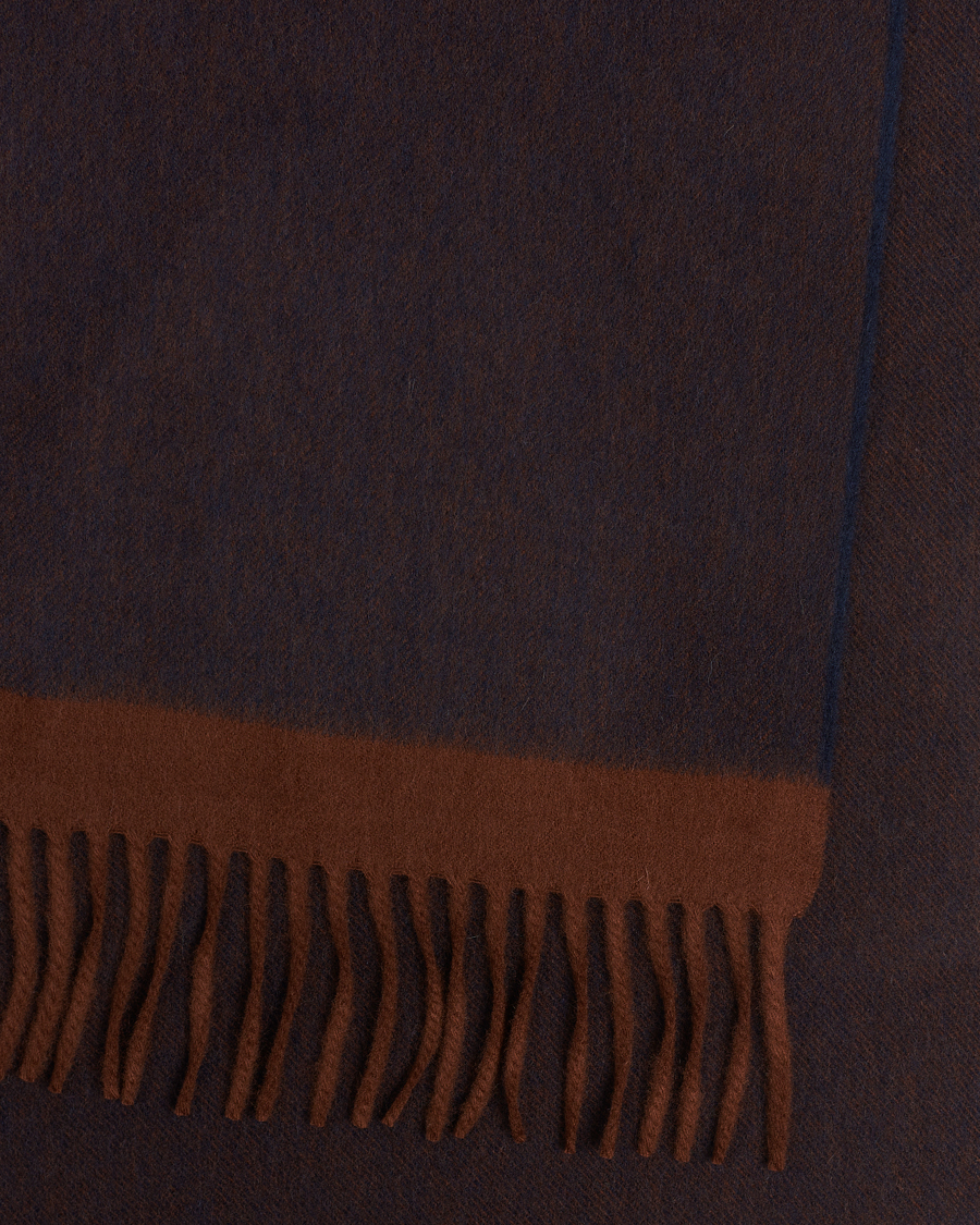 Uomini | Begg & Co Solid Board Wool/Cashmere Scarf Navy Chocolate | Begg & Co | Solid Board Wool/Cashmere Scarf Navy Chocolate