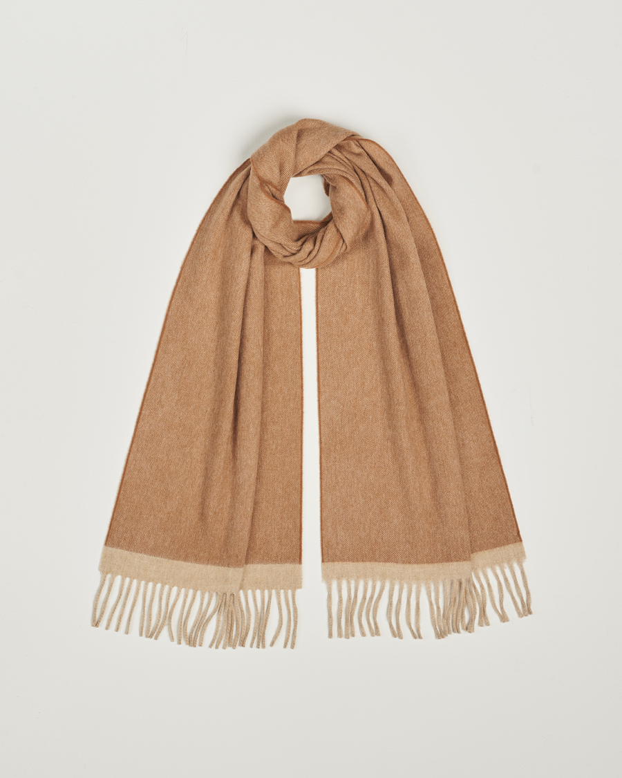 Uomini | Begg & Co Solid Board Wool/Cashmere Scarf Warm Natural | Begg & Co | Solid Board Wool/Cashmere Scarf Warm Natural