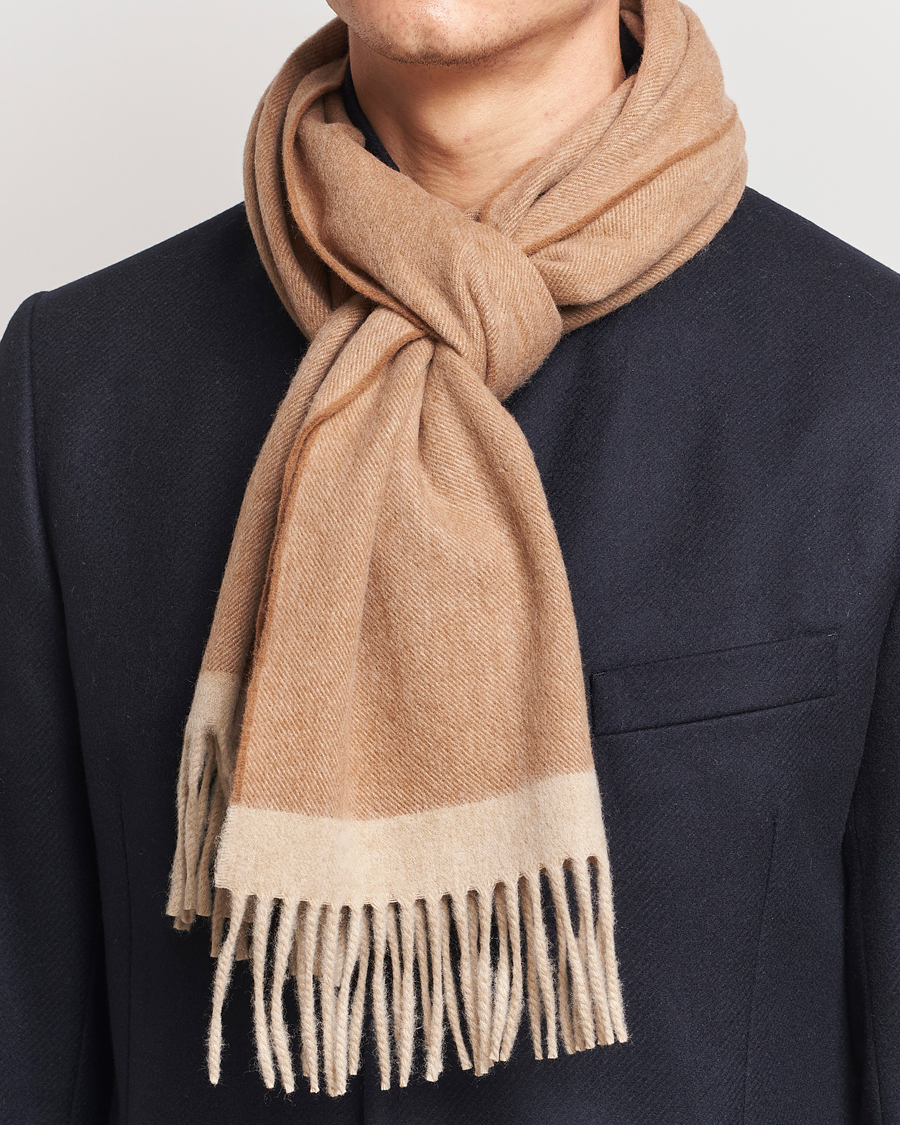Uomini | Begg & Co Solid Board Wool/Cashmere Scarf Warm Natural | Begg & Co | Solid Board Wool/Cashmere Scarf Warm Natural