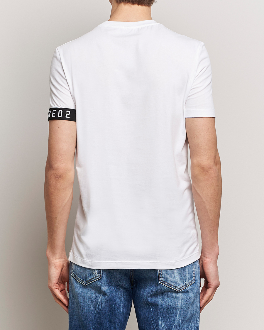 Uomini | T-shirt | Dsquared2 | Taped Logo Crew Neck T-Shirt White/Black