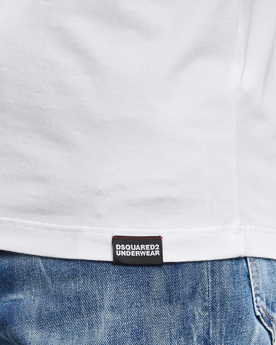 Uomini | T-shirt | Dsquared2 | Taped Logo Crew Neck T-Shirt White/Black