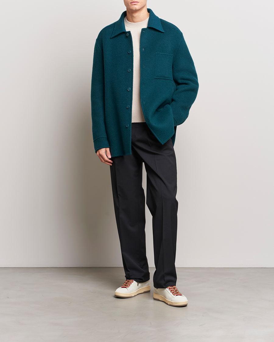 Uomini | Camicie | Lanvin | Wool/Mohair Overshirt Dragon