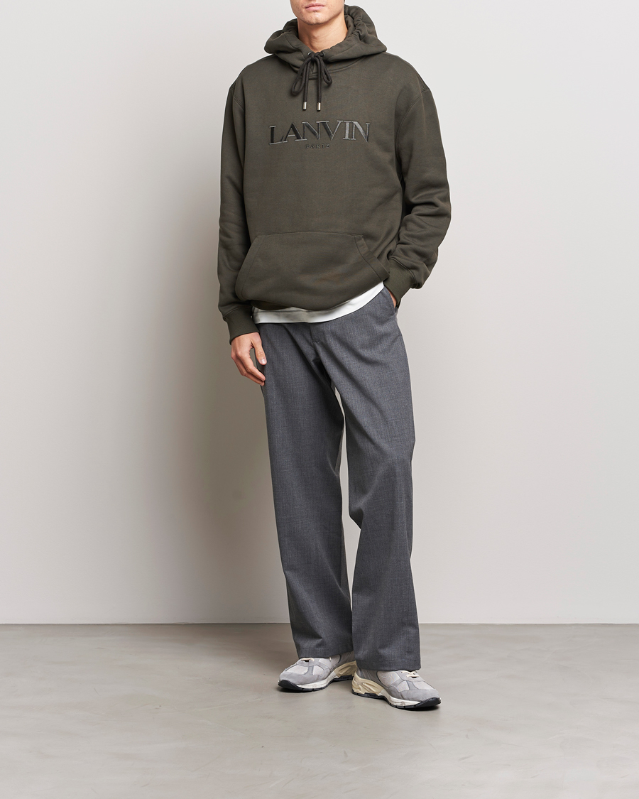 Uomini | Maglieria | Lanvin | Oversized Logo Hoodie Loden