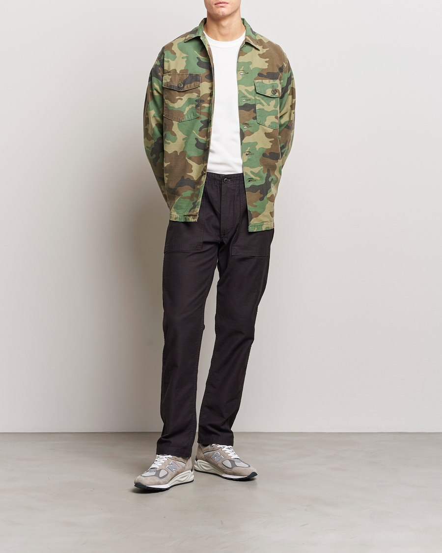 Uomini | Pantaloni | orSlow | Slim Fit Original Sateen Fatigue Pants Black