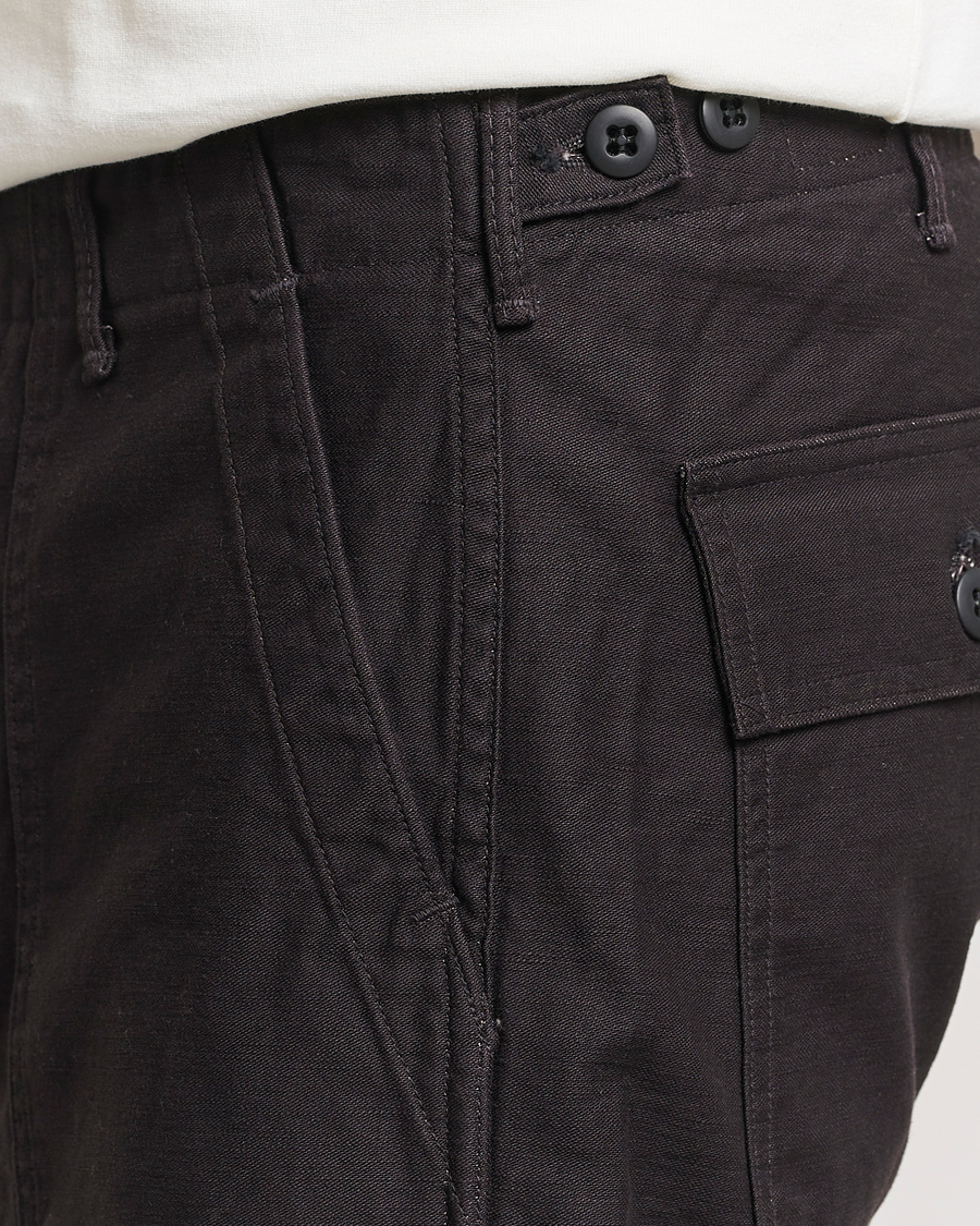 Uomini | Pantaloni | orSlow | Slim Fit Original Sateen Fatigue Pants Black