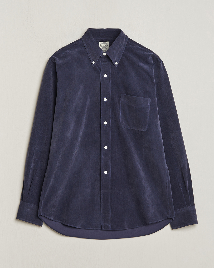 Uomini | Camicie | Kamakura Shirts | Vintage Ivy Japanese Corduroy Shirt Navy