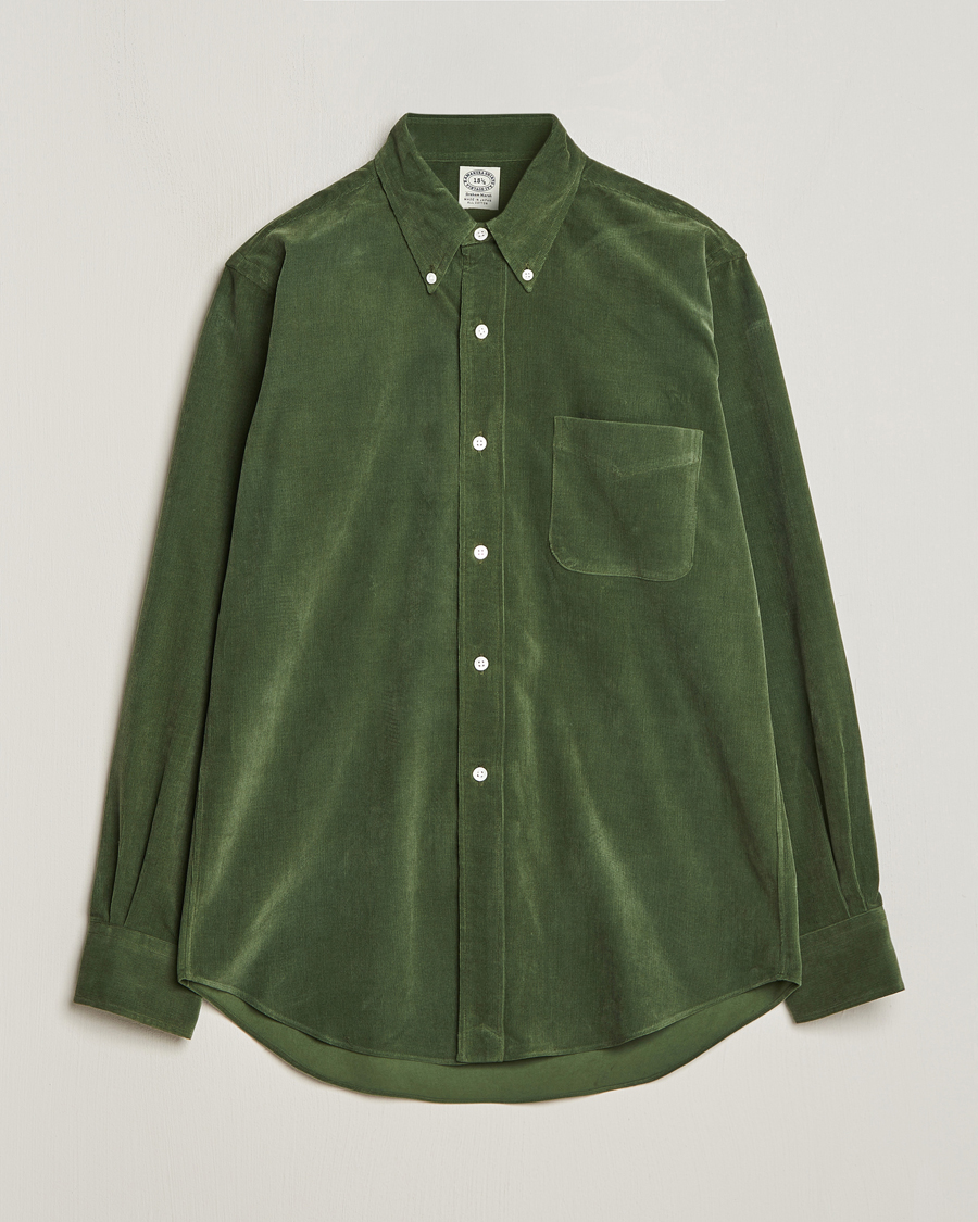 Uomini | Camicie | Kamakura Shirts | Vintage Ivy Japanese Corduroy Shirt Green