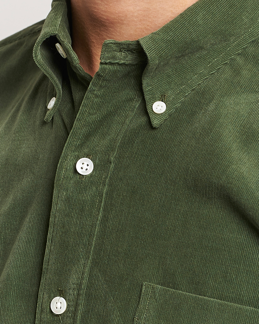 Uomini | Camicie | Kamakura Shirts | Vintage Ivy Japanese Corduroy Shirt Green