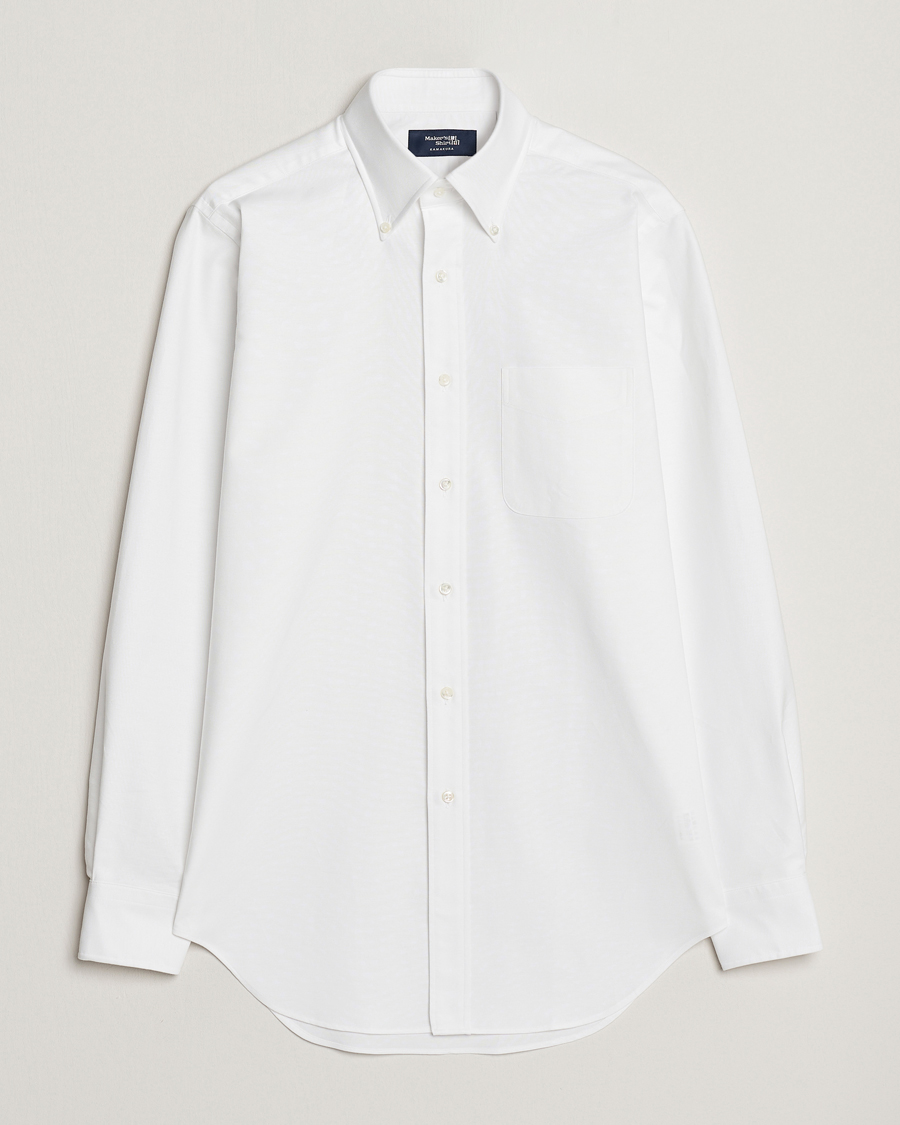 Uomini | Camicie | Kamakura Shirts | Slim Fit Oxford Button Down Shirt White