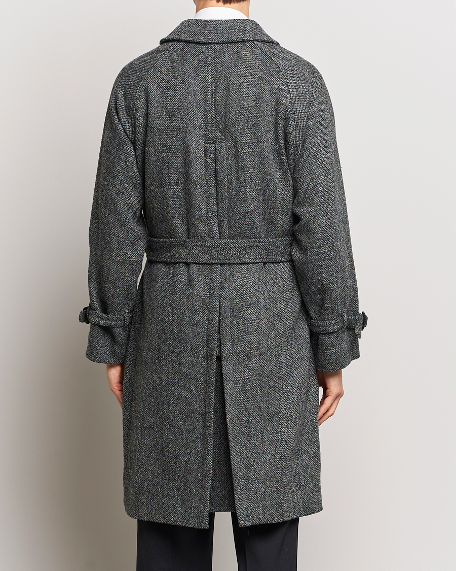 Uomini | Giacche | Beams F | Harris Tweed Raglan Coat Dark Grey