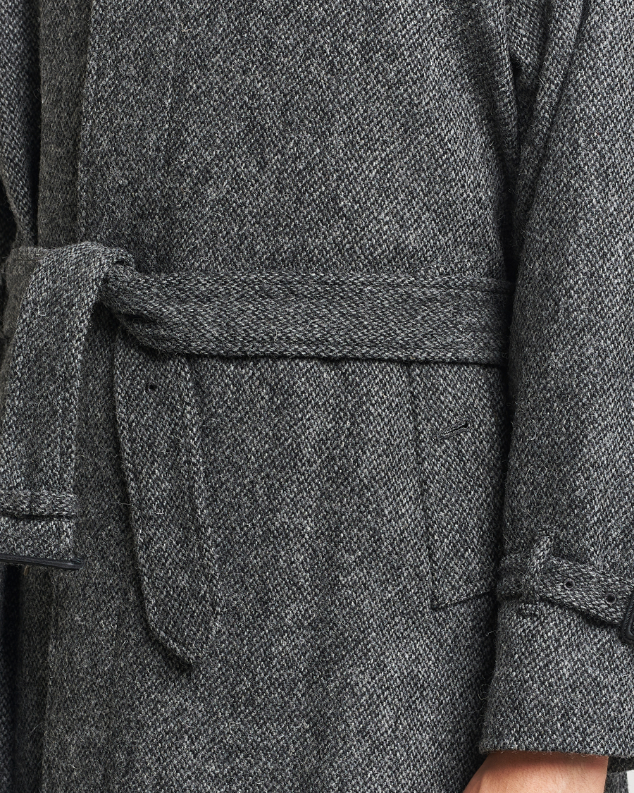 Uomini | Giacche | Beams F | Harris Tweed Raglan Coat Dark Grey