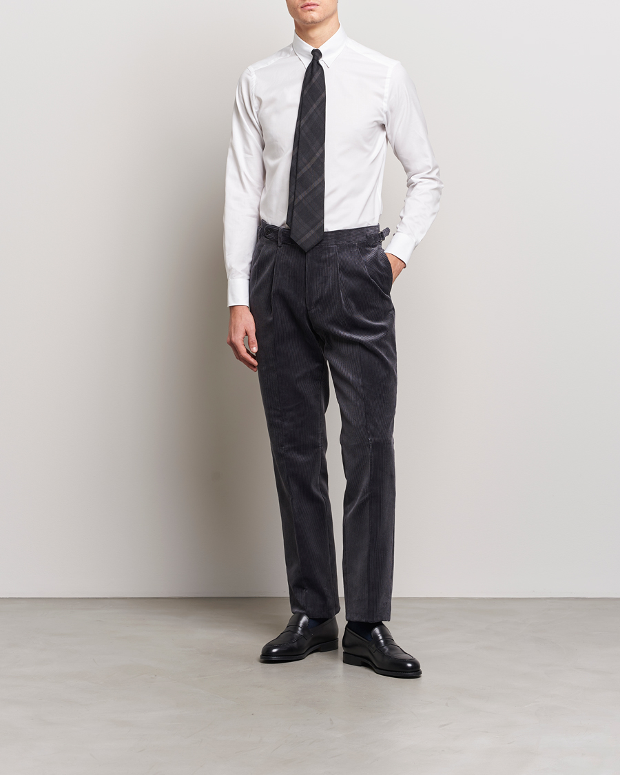 Uomini | Camicie | Beams F | Oxford Tab Collar Shirt White