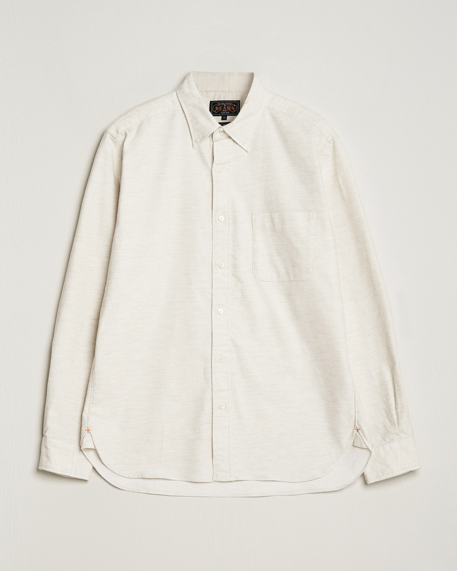 Uomini | Camicie | BEAMS PLUS | Flannel Button Down Shirt Off White