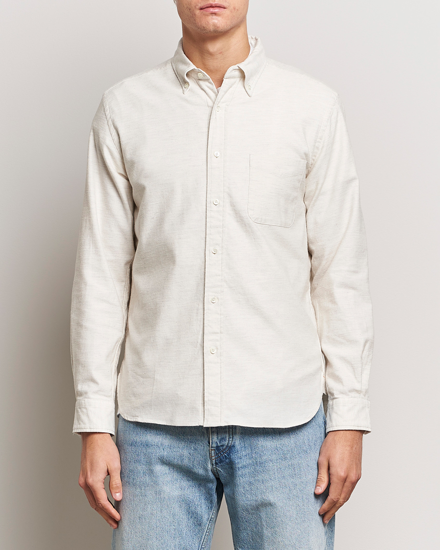 Uomini | Camicie | BEAMS PLUS | Flannel Button Down Shirt Off White