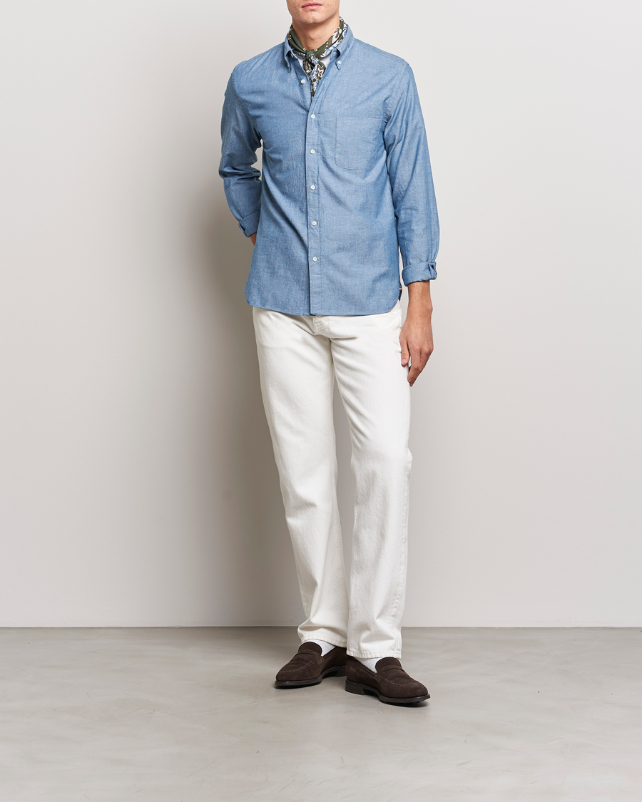 Uomini | Camicie | BEAMS PLUS | Chambray Button Down Shirt Blue