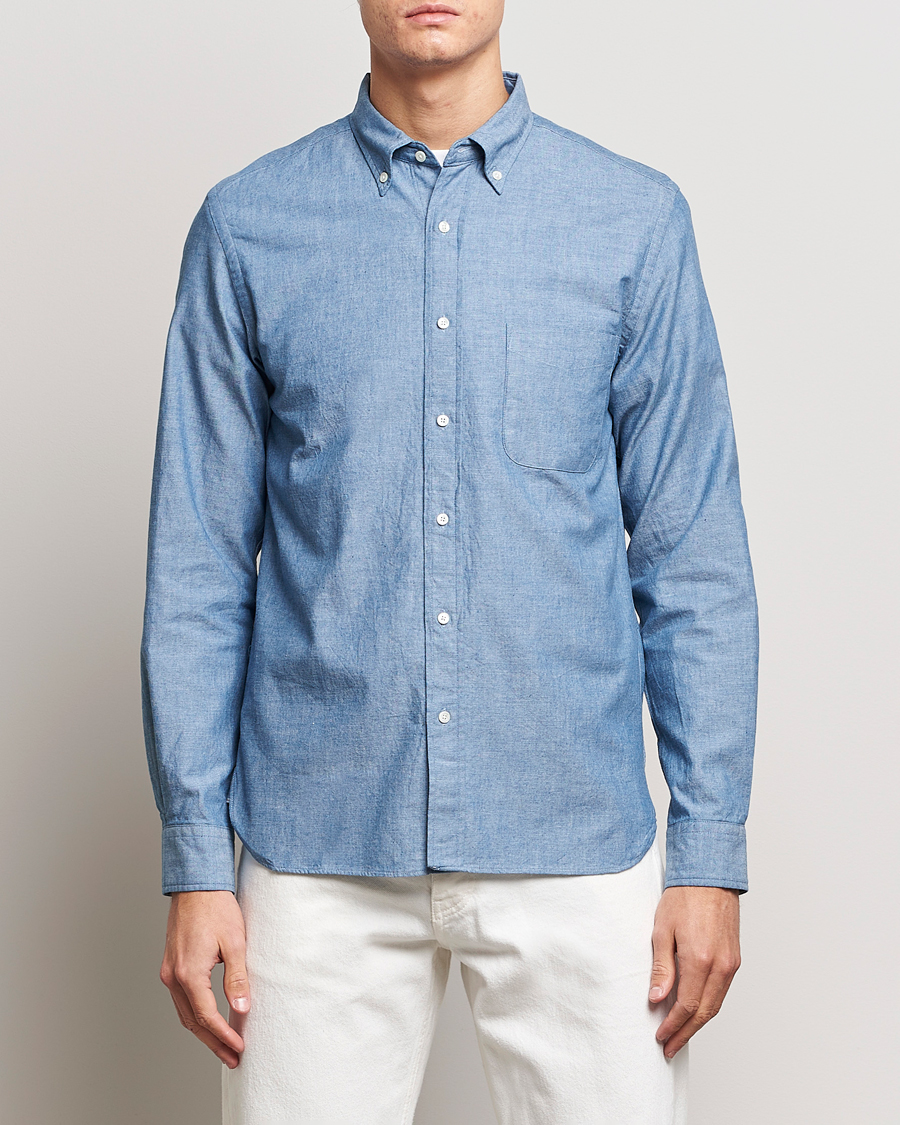 Uomini | Camicie | BEAMS PLUS | Chambray Button Down Shirt Blue