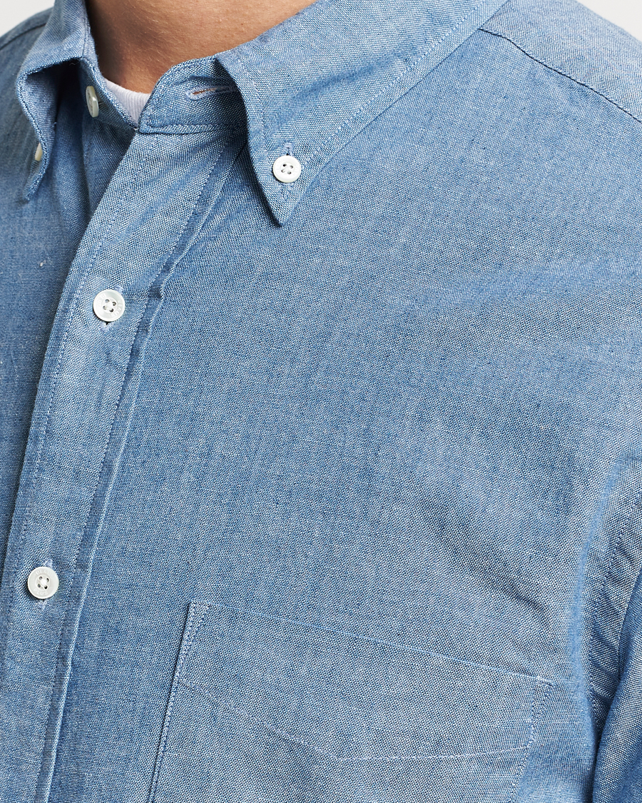 Uomini | Camicie | BEAMS PLUS | Chambray Button Down Shirt Blue