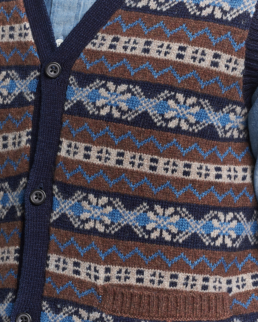Uomini | Maglieria | BEAMS PLUS | Fairisle Knit Vest Brown