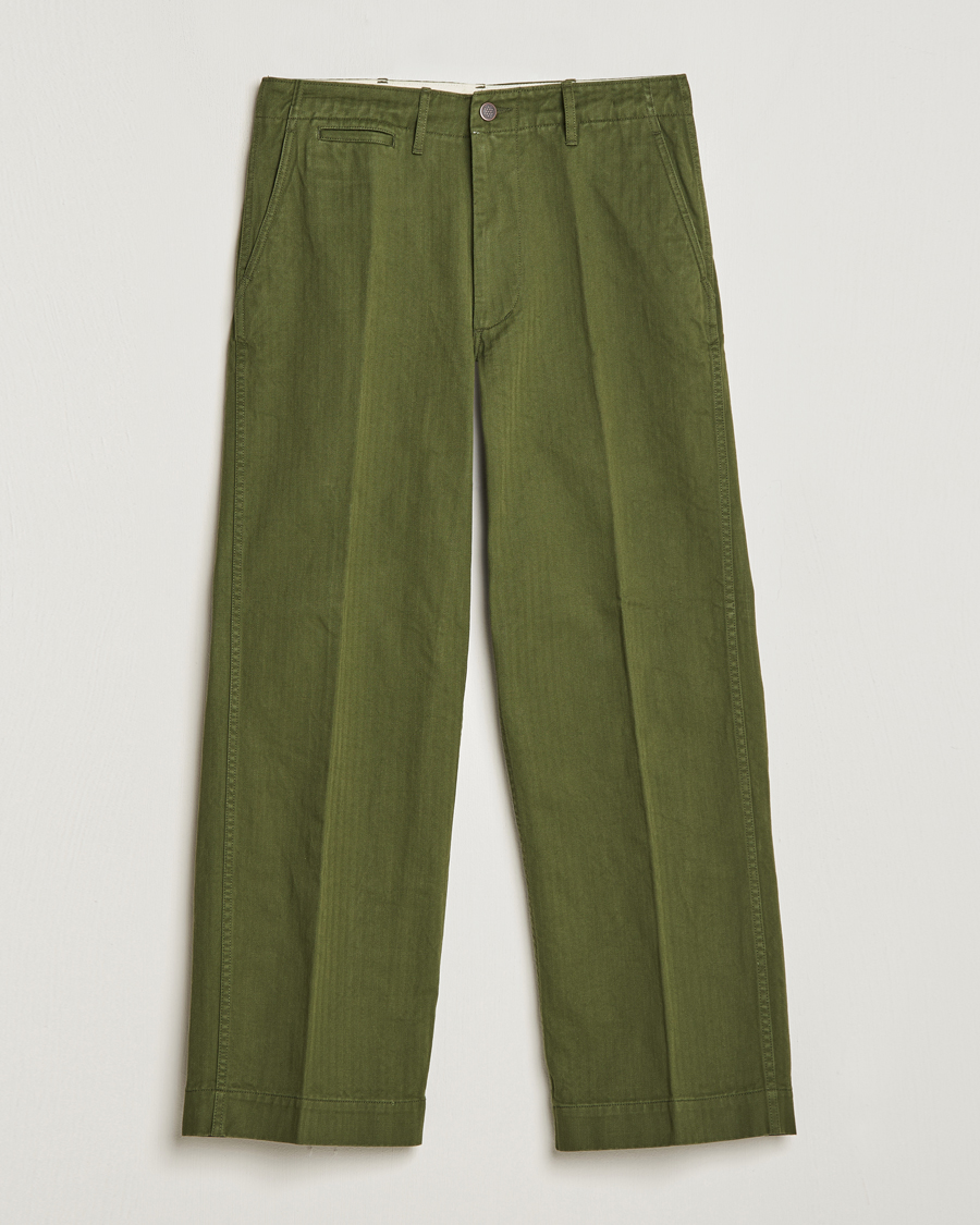 Uomini | Pantaloni | BEAMS PLUS | MIL Herringbone Trousers Olive