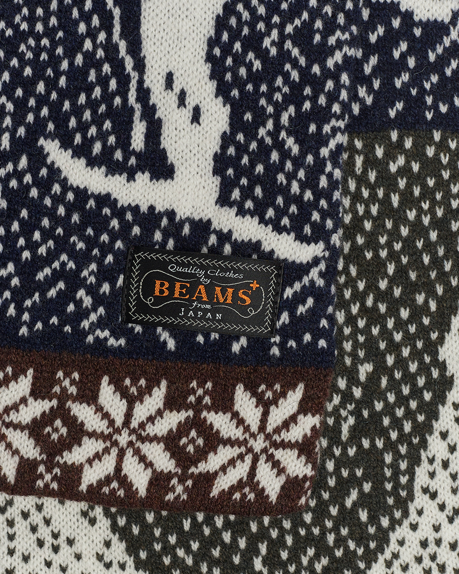 Uomini | BEAMS PLUS Nordic Jacquard Muffler Scarf Natural | BEAMS PLUS | Nordic Jacquard Muffler Scarf Natural