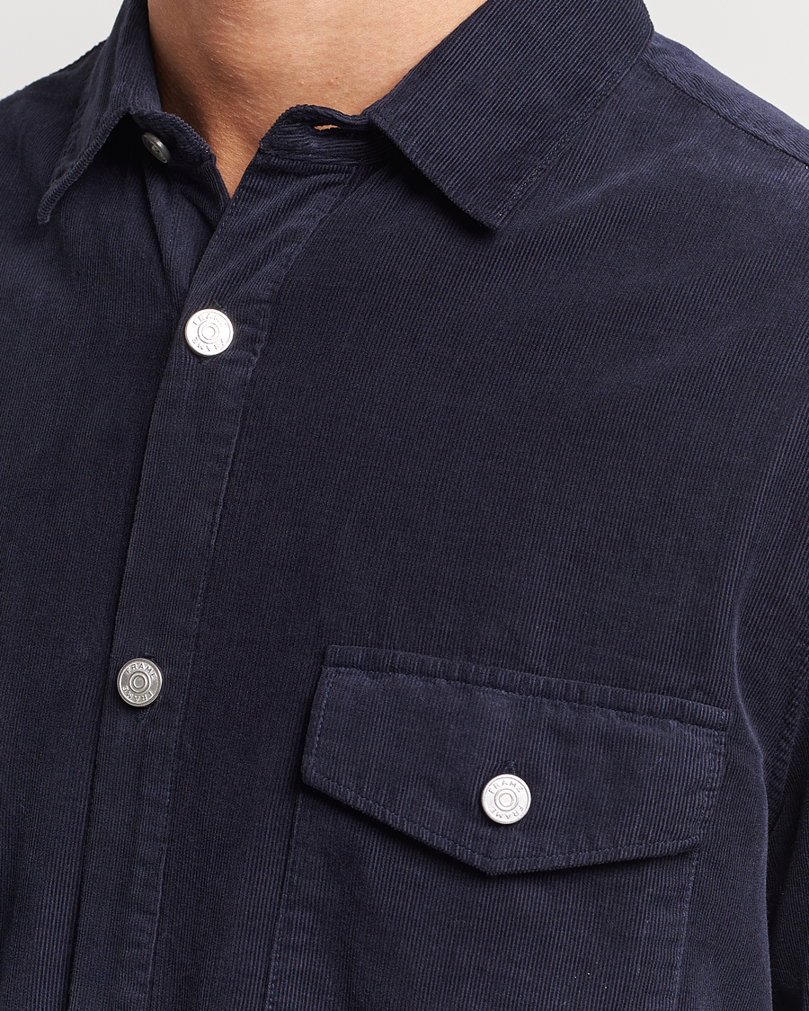 Uomini | Camicie | FRAME | Douple Pocket Micro Cord Shirt Midnight Blue