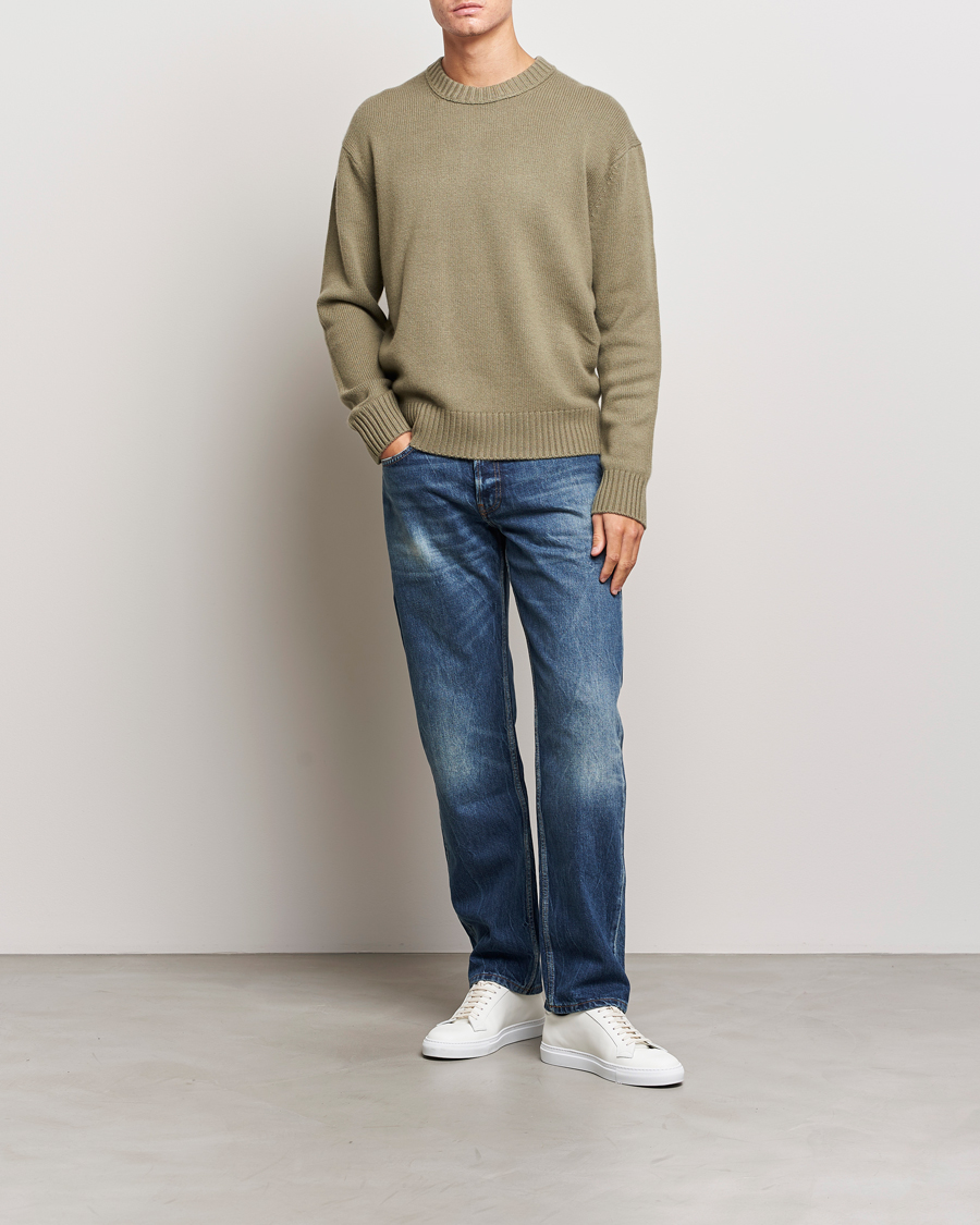 Uomini | Maglieria | FRAME | Cashmere Sweater Khaki Green