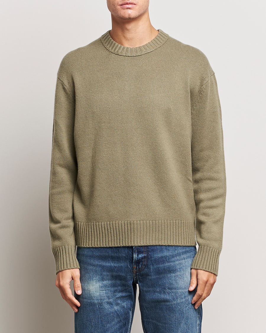 Uomini | Maglieria | FRAME | Cashmere Sweater Khaki Green