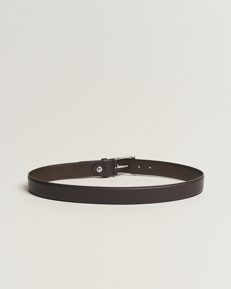 Uomini | Cinture | Canali | Classic Leather Belt Dark Brown Calf