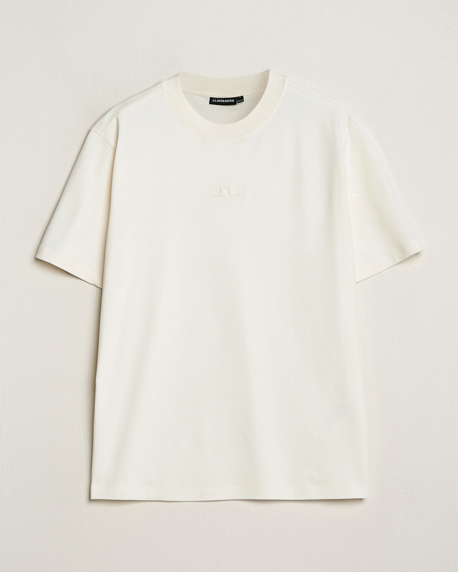 Uomini | T-shirt | J.Lindeberg | Adnan Logo Mock Neck T-Shirt Cloud White