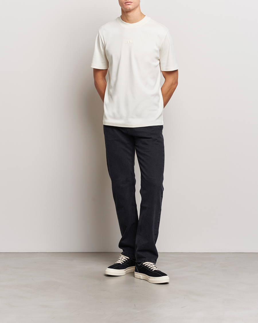 Uomini | T-shirt | J.Lindeberg | Adnan Logo Mock Neck T-Shirt Cloud White