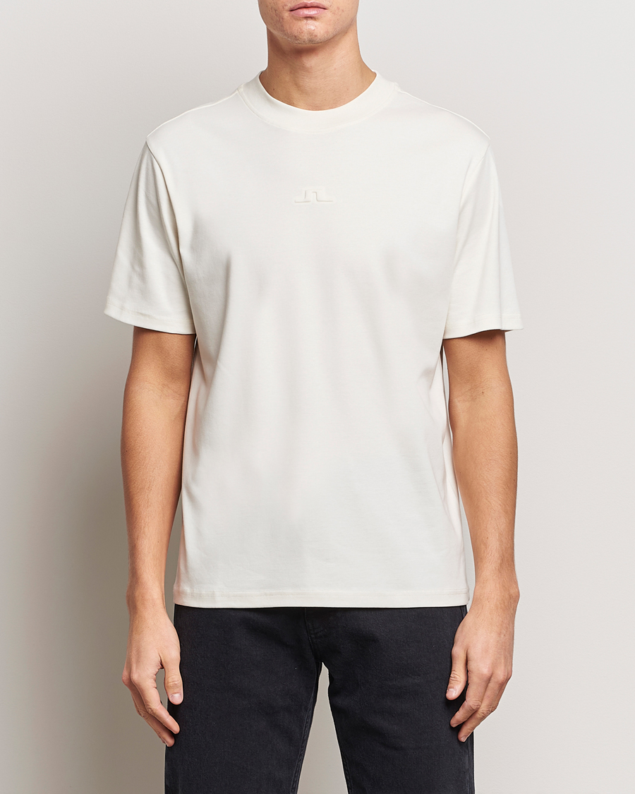 Uomini | T-shirt | J.Lindeberg | Adnan Logo Mock Neck T-Shirt Cloud White