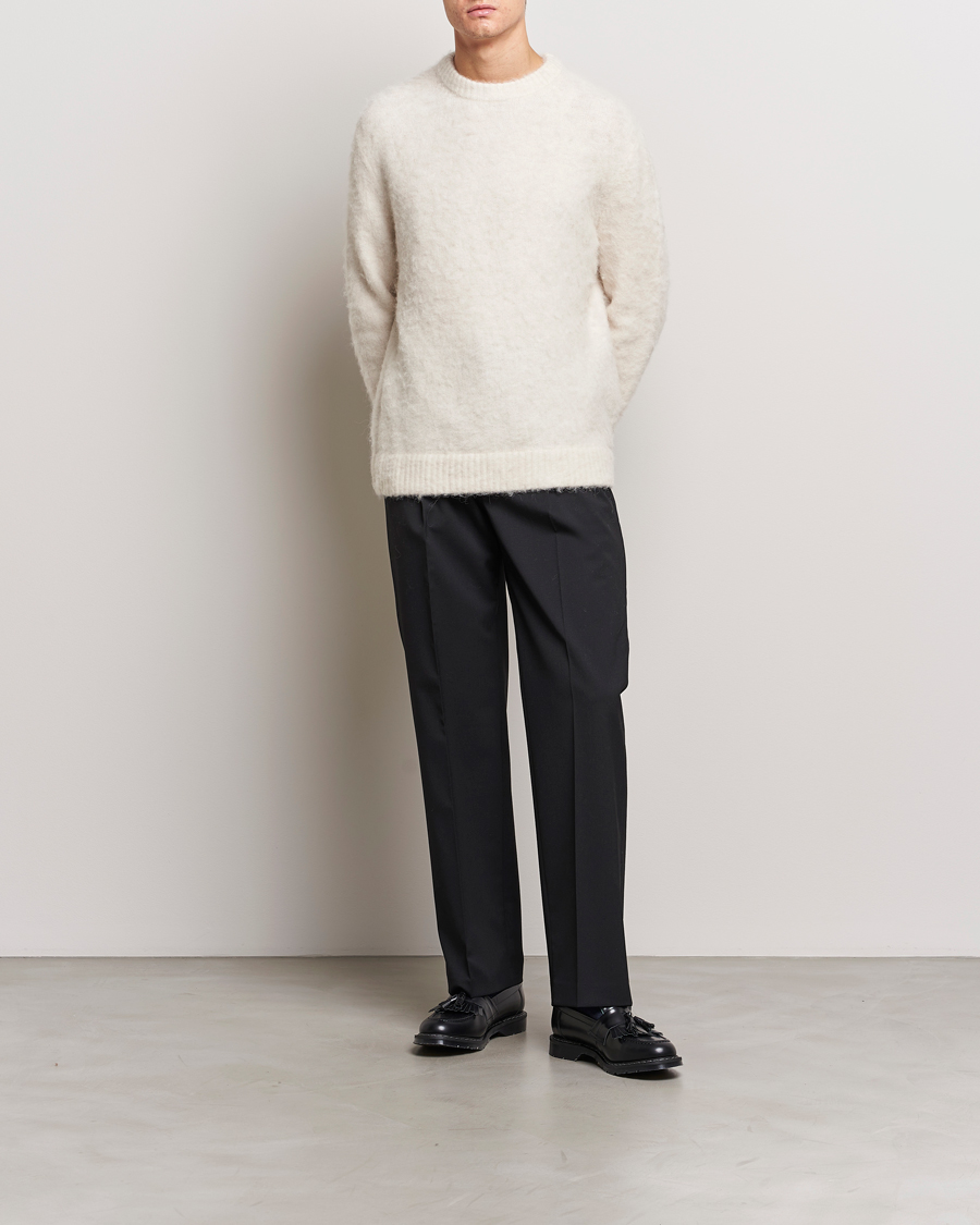 Uomini | Maglieria | J.Lindeberg | Harold Hairy Knit Crew Cloud White