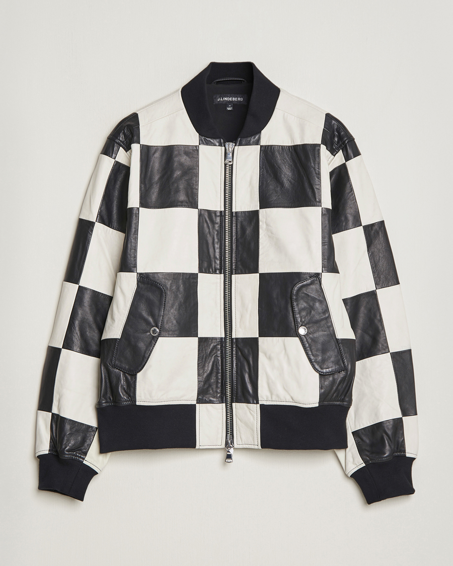 Uomini | Giacche | J.Lindeberg | Milan Patchwork Leather Jacket Black