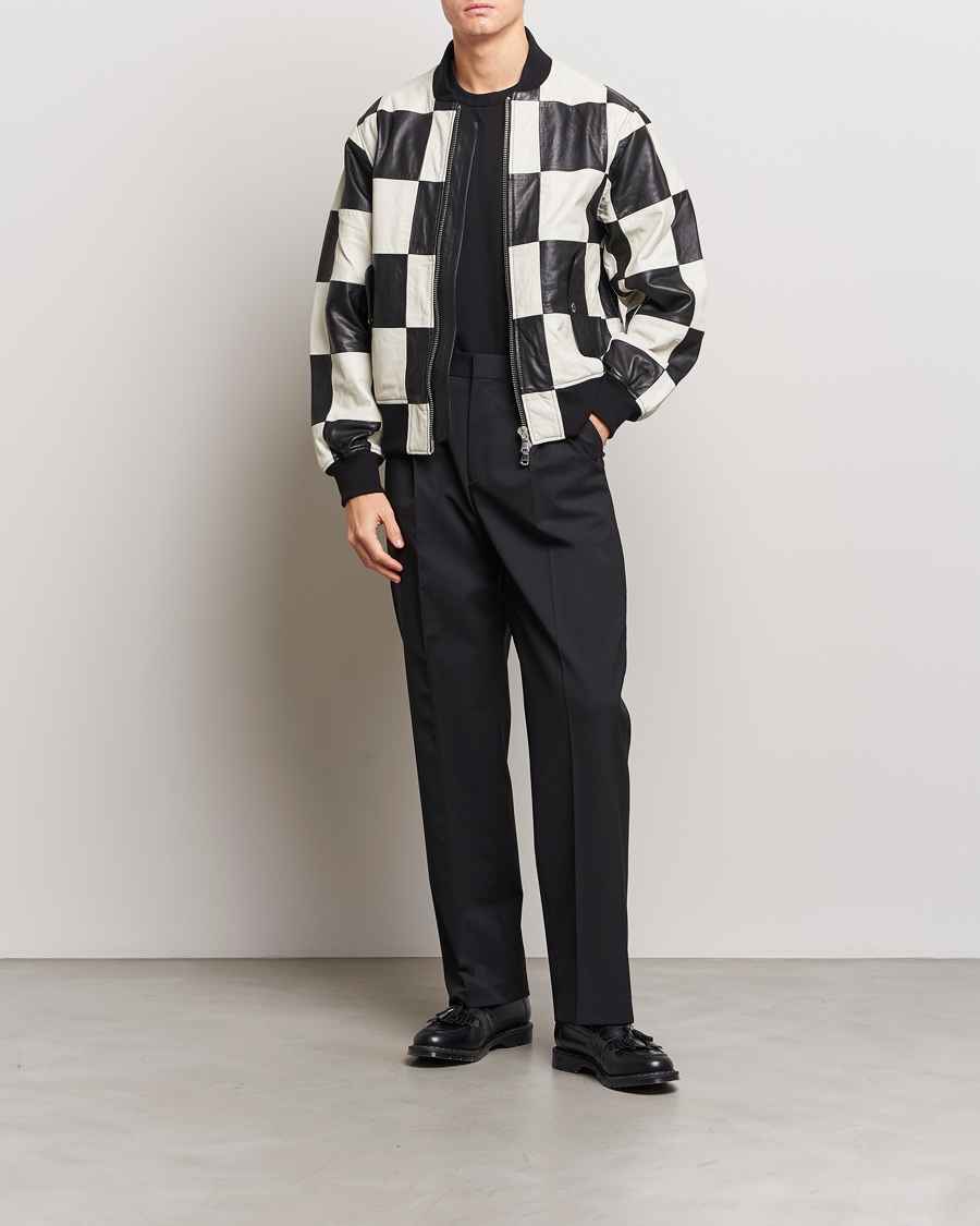 Uomini | Giacche | J.Lindeberg | Milan Patchwork Leather Jacket Black