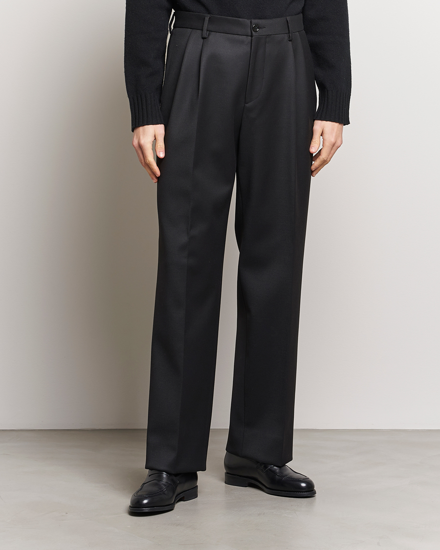 Uomini | Pantaloni | J.Lindeberg | Haij Double Pleat Pants Black