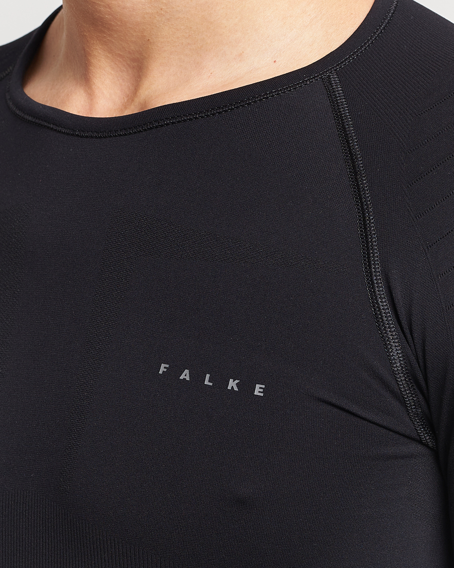 Uomini | T-shirt | Falke | Long Sleeve Warm Shirt Black