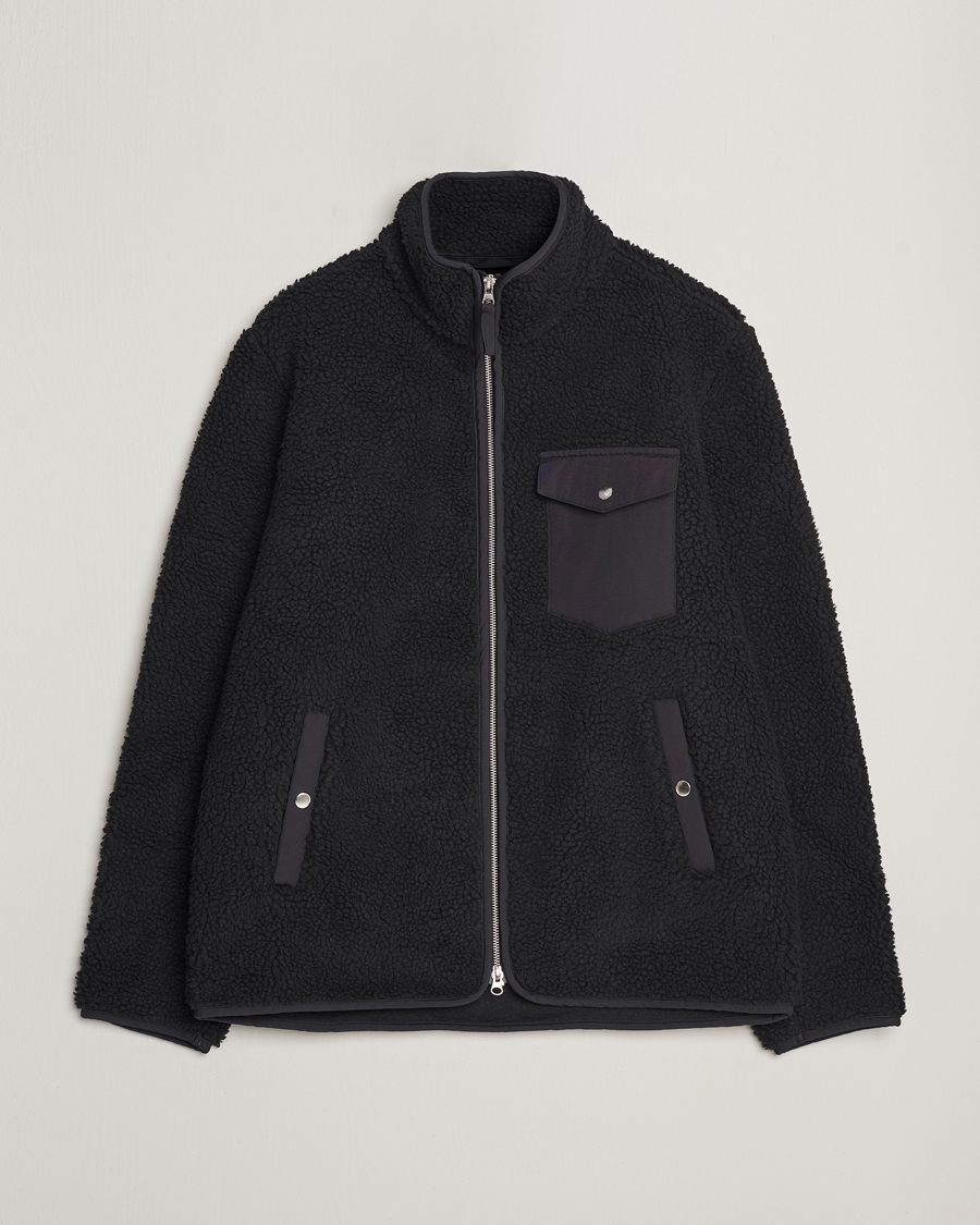 Uomini | Maglieria | A Day's March | Tone Pile Fleece Jacket Black