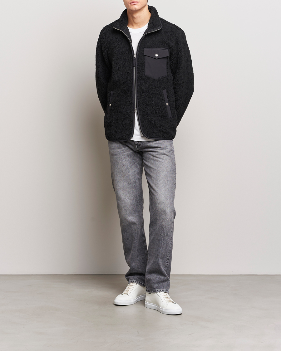 Uomini | Maglieria | A Day's March | Tone Pile Fleece Jacket Black
