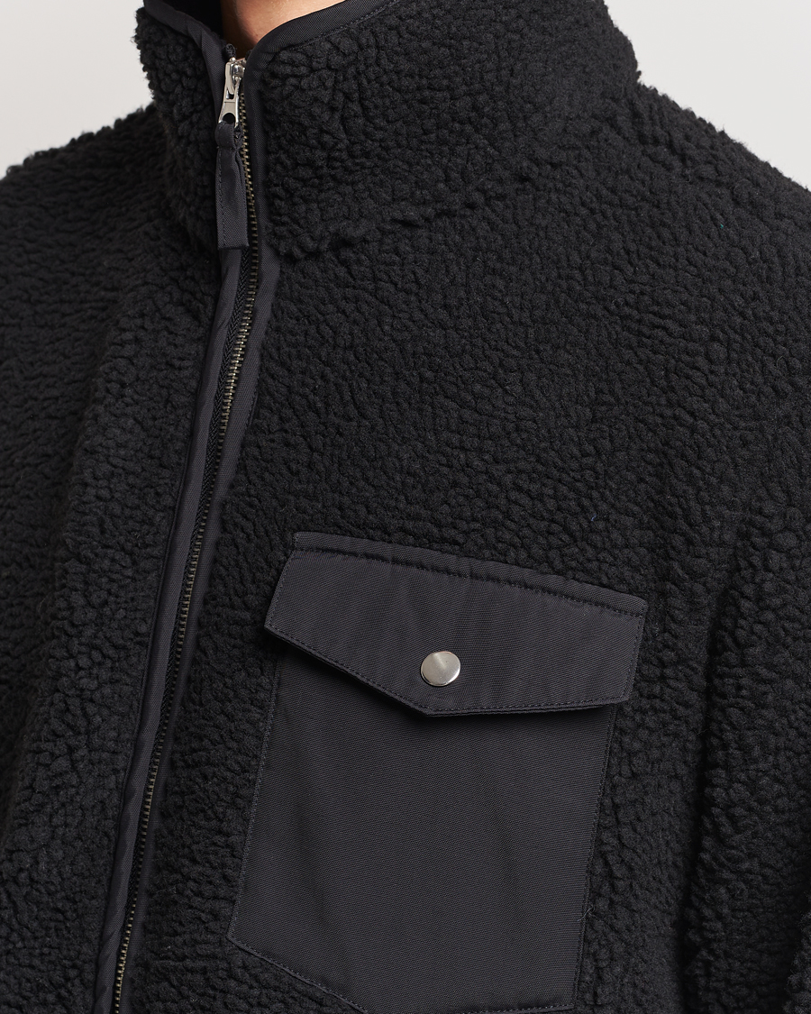 Uomini | Maglieria | A Day's March | Tone Pile Fleece Jacket Black