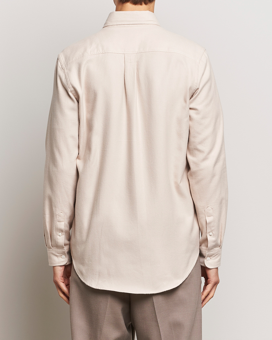Uomini | Camicie | A Day's March | Moorgate Light Flanell Shirt Taupe Melange