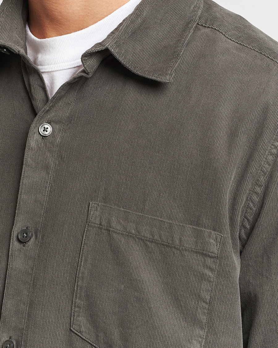 Uomini | Camicie | A Day's March | Daintree Baby Cord Shirt Olive