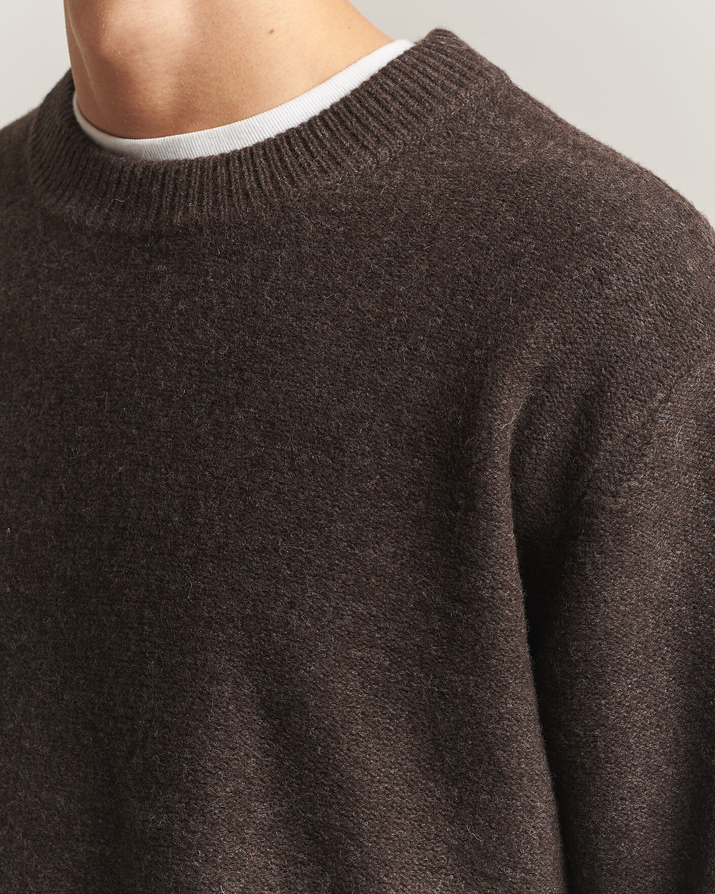 Uomini | Maglieria | A Day's March | Tietar Boiled Merino Sweater Java Brown